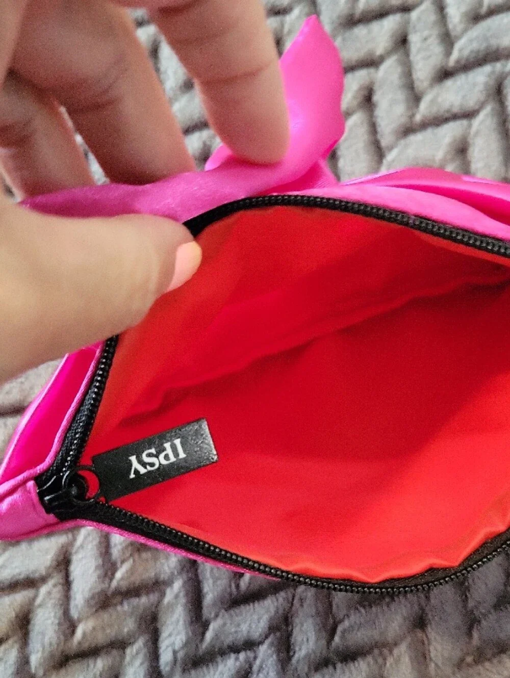 ipsy Hot Pink Satin Bow Bag